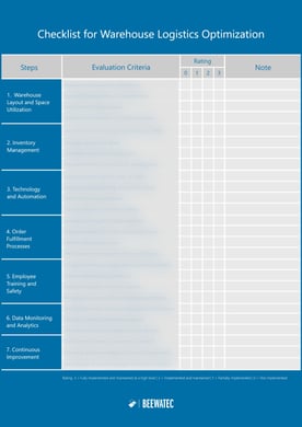 Checklist for Warehouse Logistics Optimization - BeeWaTec Blog – 1