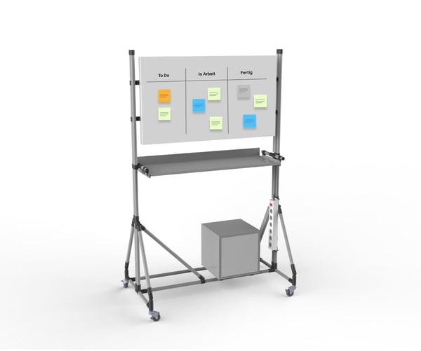 Kanban-Board aus BeeWaTec Rohrstecksystem zur Umsetzung der Kanban-Methode in der Produktion oder Logistik